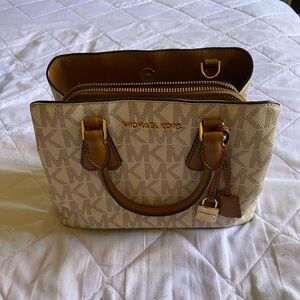Michael Kors Tan and Brown Satchel